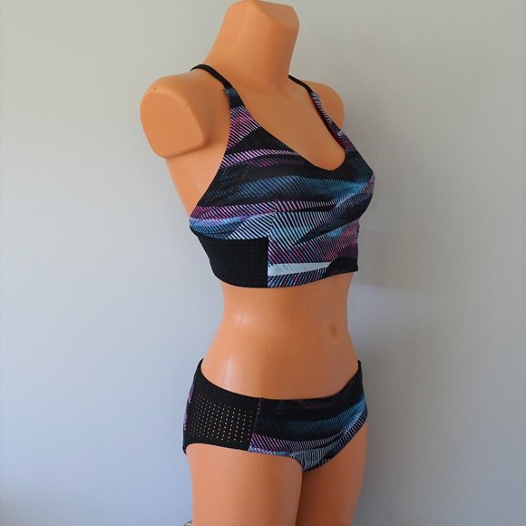 Nike 2 Piece Laser Fuchsia Active Bikini Set New - Picture 2 of 3